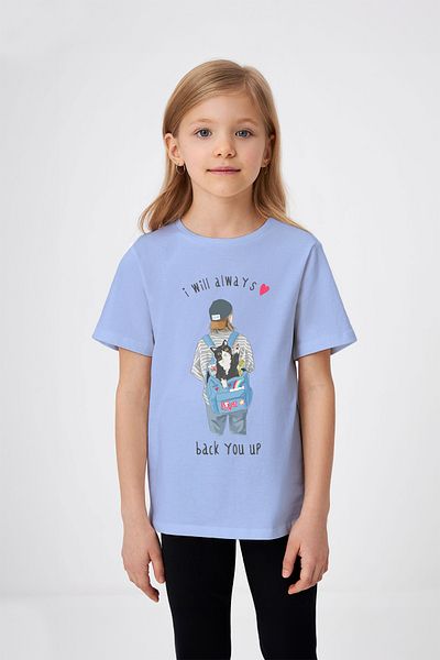 ADABEBEK Tricou pentru fetiță cu imprimeu Kitty cu rucsac