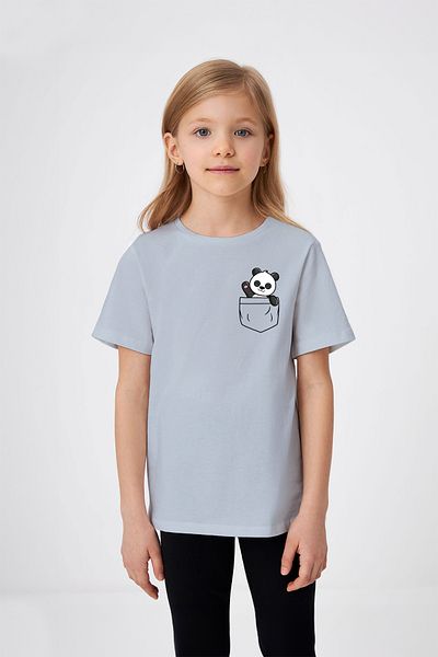 ADABEBEK Tricou pentru fetiță cu imprimeu panda și buzunar
