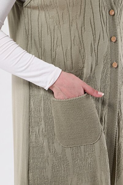 Laden Plus Size Women's Long Very Special Thin Knitwear Mother Seasonal Vest