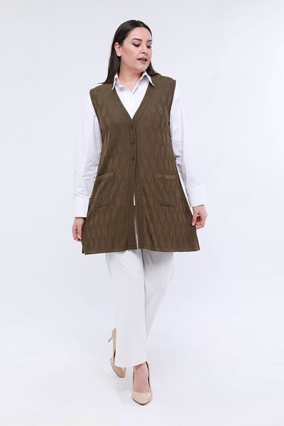 Laden Plus Size Women's Seasonal Special Knitwear Long Mother Thin Vest