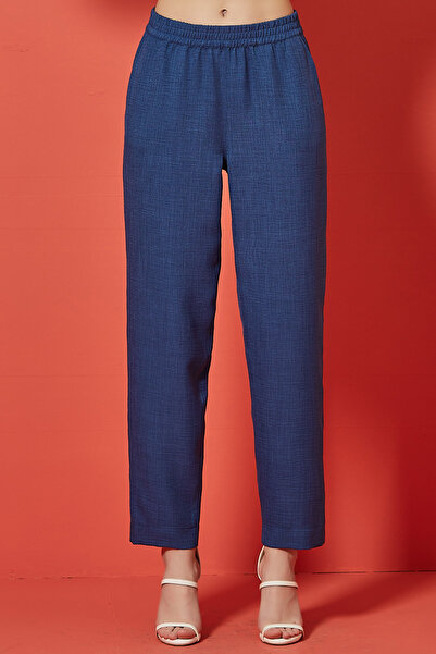 Guitar Düz Paça Mavi Dokuma Pantolon