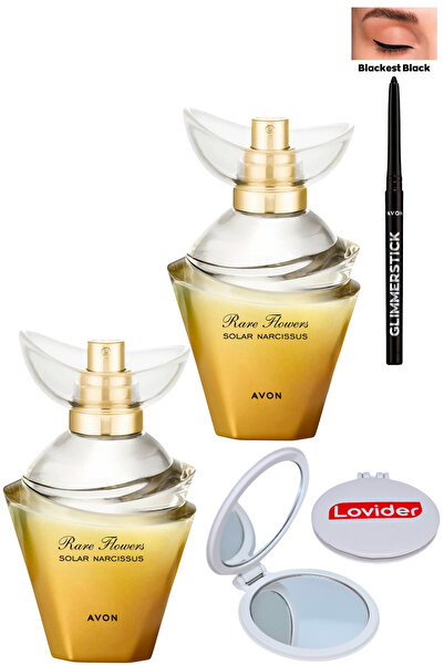 AVON Rare Flowers Solar Narcissus Kadın Parfüm EDP 50ml x 2 Adet + Siyah Göz ...