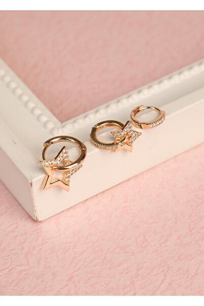 Richard Jewell Kadın Çelik Altın Kaplama Yıldız Küpe