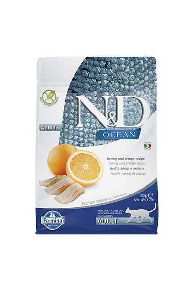 N&D Fish and Orange Adult Cat Food -OceanHerring 300 Gr
