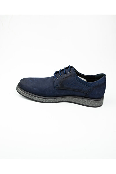 Nobel 2011 Men's Nubuck Leather Shoes Navy Blue