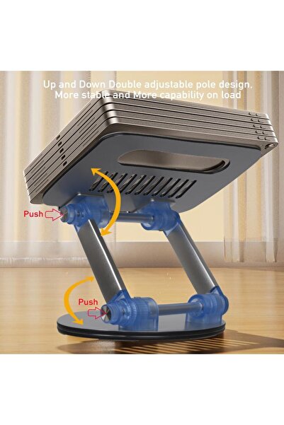 Fogy Μεταλλική βάση φορητού υπολογιστή, ρύθμιση πολλαπλών γωνιών ανύψωσης, περιστροφή 360 μοιρών της βάσης tablet