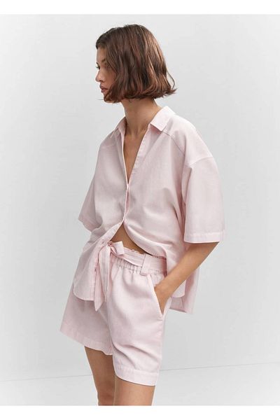 MANGO Woman Linen Cotton Shorts