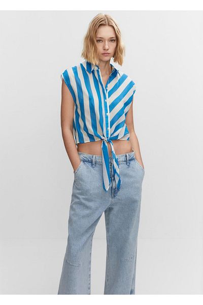 MANGO Woman Cămașă cu model și fundă
