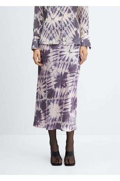 MANGO Woman Fustă Batik din satin