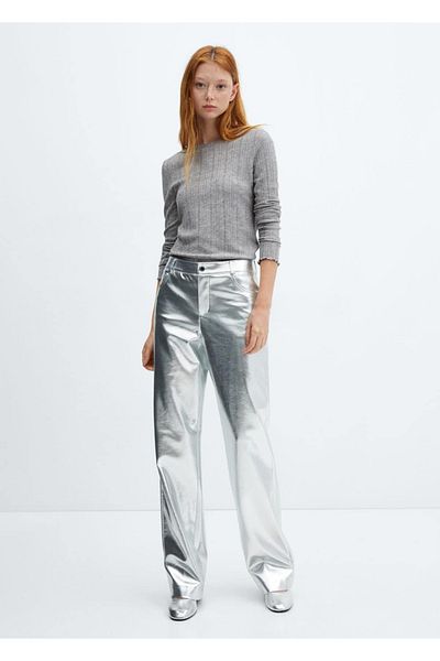 MANGO Woman Long-sleeved knitted T-shirt