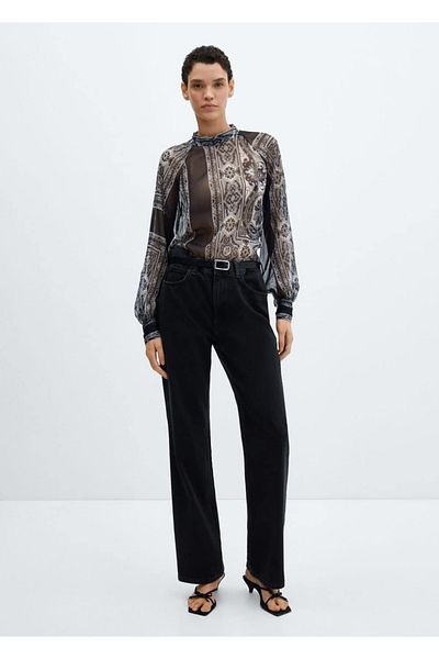 MANGO Woman Printed chiffon blouse