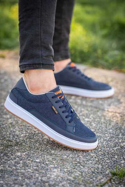 Nubbock Men's Navy Blue Flat Sole Orthopedic Casual Sneakers Sports Shoes NK0788