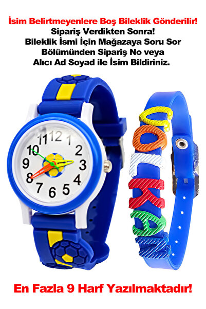 tutkanstore Taraftar Çocuk Kol Saati İsme Özel Lacivert Renk Bileklik Zamanı ...