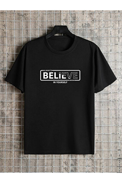 donamod Υπερμεγέθη Unisex Believe Written T-Shirt