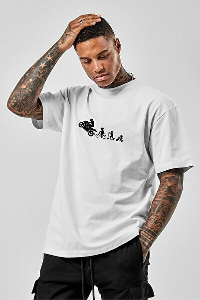 donamod Tricou pentru bărbați oversize unisex Evolve Biker Evolution Gift Mot...