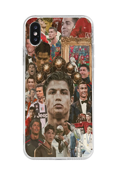 Magic Ring Iphone X ve XS Uyumlu Cristiano Ronaldo Tasarımlı Şeffaf Telefon K...