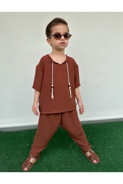 barin kids Детски комплект шалвари Ayrobin от 100% памук