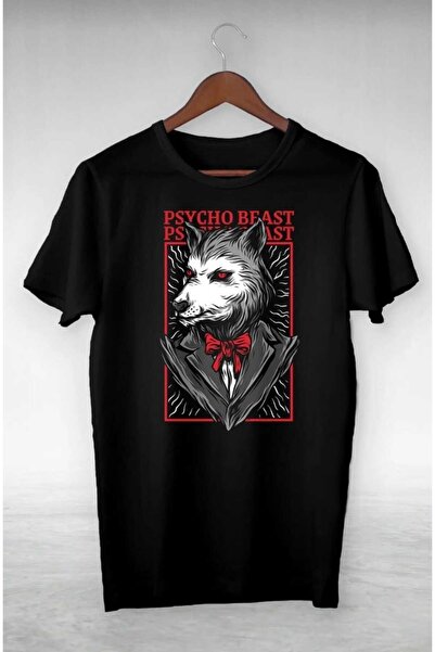 PERISENSE Unisex Γυναικεία Ανδρική μπλούζα PSVCO Wolf Printed Oversize