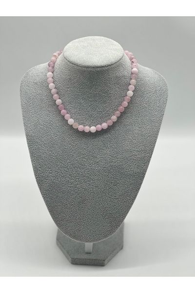 Hobimos Pink Quartz Natural Stone Necklace