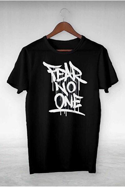 PERISENSE تي شيرت كبير الحجم مطبوع عليه Fear No One للنساء والرجال للجنسين