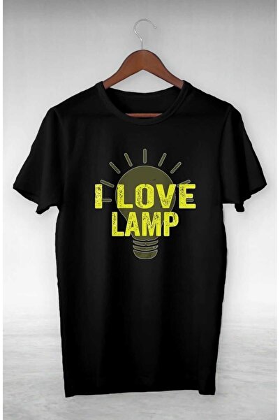 PERISENSE Unisex Γυναικείες Ανδρικές μπλούζες I Love Lamp Printed Oversize