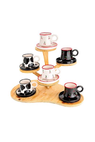 Gezdikçe Bilelim Set of 6 Mixed Gift Set Handmade Boiler Ceramic Coffee Cup, Coffee Cup