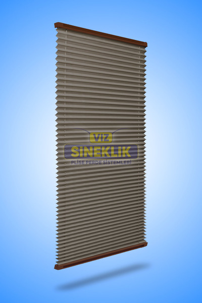 VIZ SİNEKLİK Plise Perde Katlanır Cam Balkon Perdesi (Kahverengi)