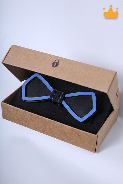 Babyhola 1-16 Years Old Blue Wooden Boy's Bow Tie Birthday Boxed Wooden Gift Holiday Set Hand