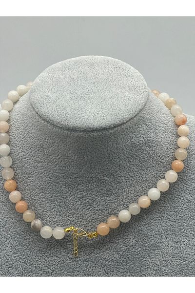 Hobimos Natural Stone Necklace - Moon Stone Detailed