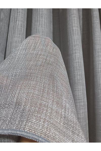 MebelPort Curtain 100% Linen Tulle square pattern American Pleated 1/3 frequency