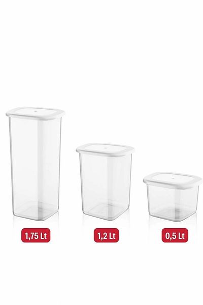 NY HOME 24-Piece White Square Food Set - Storage Container with Labels