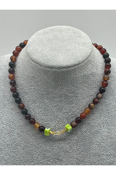 Hobimos Natural Agate Stone Necklace
