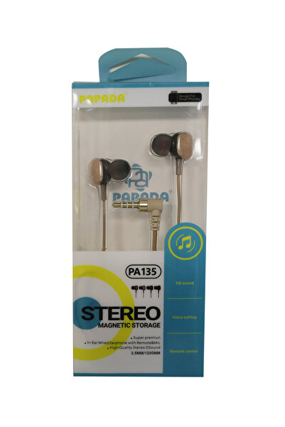 MEGATECH بابادا PA135 سماعة رأس ذهبية اللون مع ميكروفون