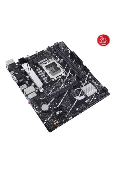 ASUS Prime B760M-K D4 Intel B760 Lga1700 Ddr4 5333 HDMI Vga 2X M2 Usb3.2 Aura Rg
