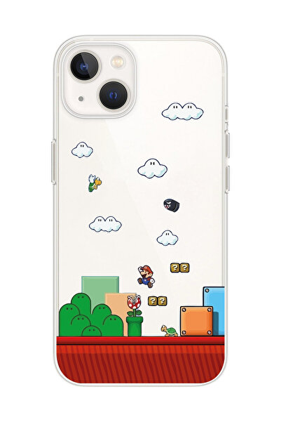 Magic Ring Iphone 13 Uyumlu Süper Mario Tasarımlı Şeffaf Telefon Kılıfı