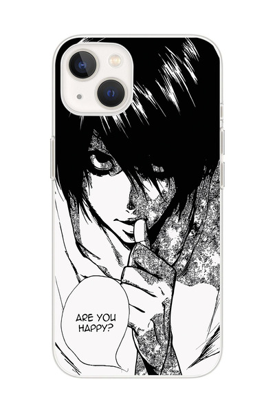 Iphone 13 Uyumlu Death Note Tasarımlı Şeffaf Telefon Kılıfı