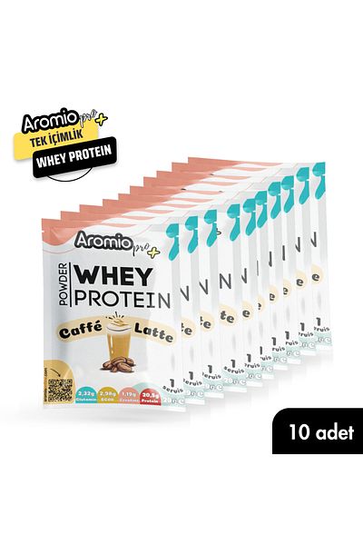 Aromio Pro+ Whey Protein Powder - Caffe Latte, Single Drink, 10 Chassis
