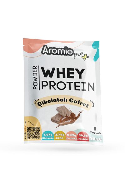 Aromio Pro+ Whey Protein Powder - Chocolate Wafer, Single Drink, 10 Chassis