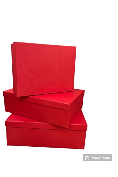 PAZARAKOŞ HEDİYE KUTUSU DEKORATİF KUTU HEDİYELİK KUTU KIRMIZI DAMAT BOHÇA SET...