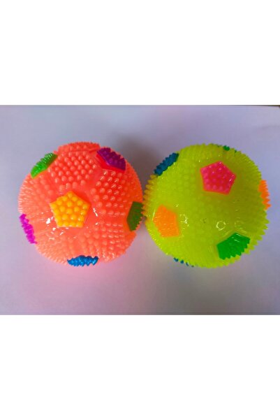 Genel Markalar Lacivert 2 Adet Kauçuk Sesli Ve Işıklı Top Köpek Oyuncağı 6 Cm - Dayanıklı