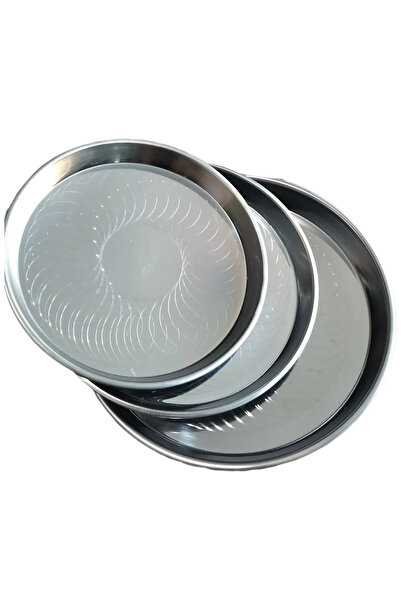 Yıldız çelik 3'lü Battal Boy Çelik Tepsi 29-32-36 cm