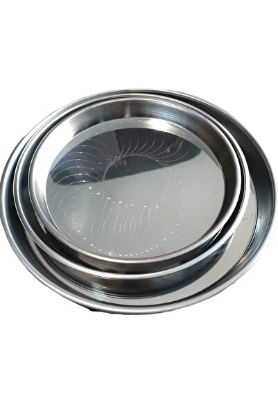 Yıldız çelik 3'lü Battal Boy Çelik Tepsi 29-32-36 cm