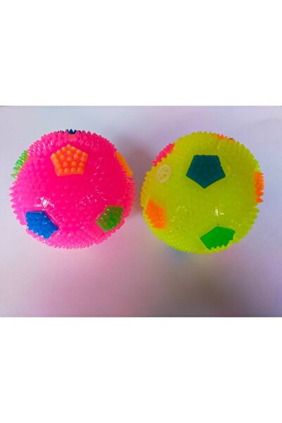 Genel Markalar Lacivert 2 Adet Kauçuk Sesli Ve Işıklı Top Köpek Oyuncağı 6 Cm - Dayanıklı