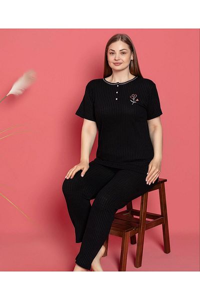 LİLA İÇ GİYİM WOMEN'S LARGE SHORT SLEEVE PAJAMA SET