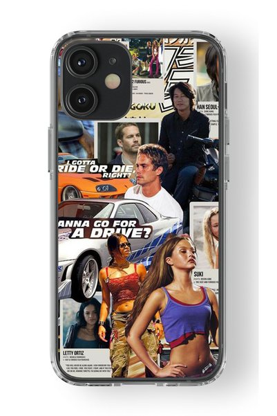 Multitronic حافظة شفافة مطبوعة بتصميم سريع وغاضب متوافقة مع هاتف Iphone 12 Mini
