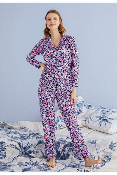 LİLA İÇ GİYİM WOMEN'S BUTTONED LONG SLEEVE PAJAMA SET