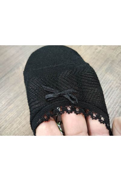 Leement socks Дамски 4 чифта плетени бамбукови балерини с панделка и мрежеста принт