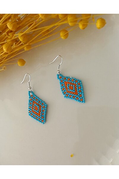 İPAR AKSESUAR Needlework Handmade Sand Bead Earrings