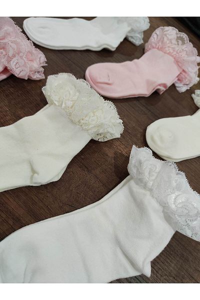 Leement socks 6 чифта аксесоари за момичета Дантелени чорапи Памук