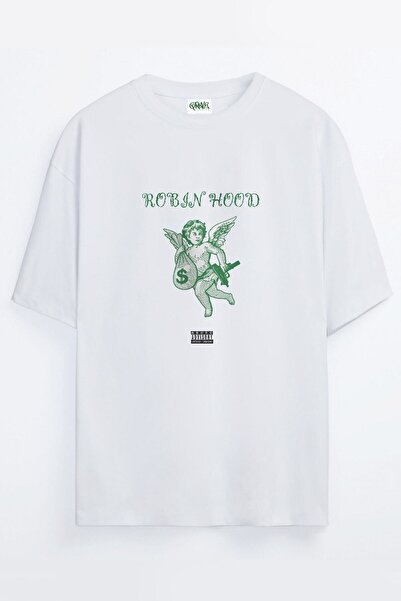 Grove Fashion تي شيرت كبير الحجم مطبوع عليه غطاء رأس روبن للجنسين